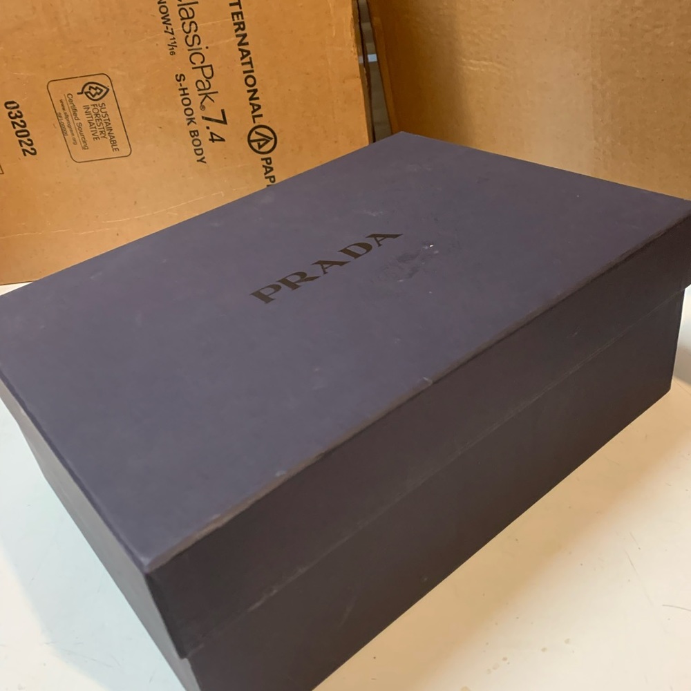 AUTH PRADA Sneakers Plain Logo Street Style, in BLACK Unisex, EU 8.5/US 10 - Picture 10 of 14
